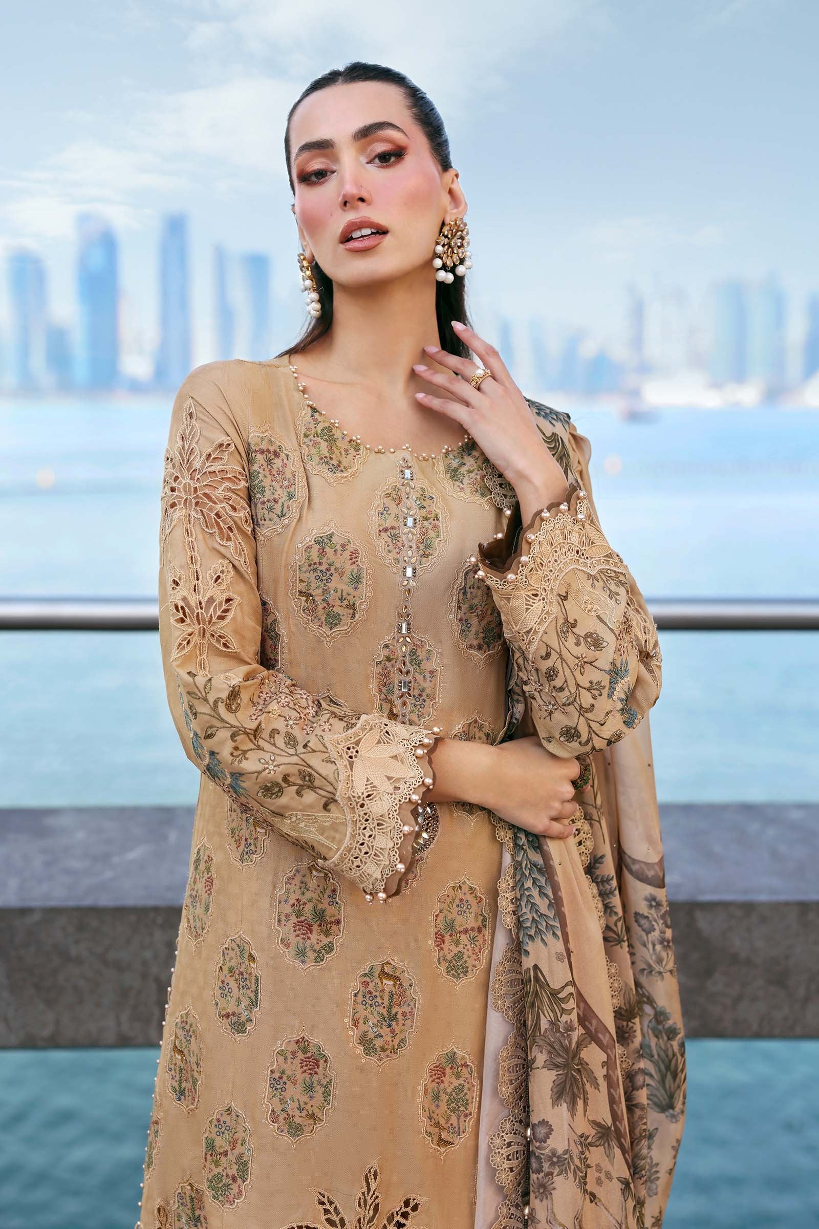 Maria.B Lawn Volume-26 Design 5A Unstitched 3 Piece - Mustard / Gold