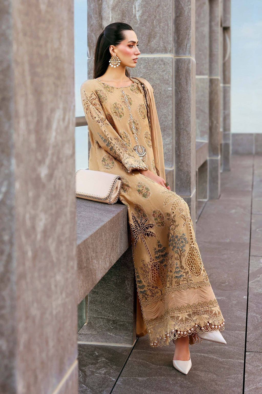 Maria.B Lawn Volume-26 Design 5A Unstitched 3 Piece - Mustard / Gold