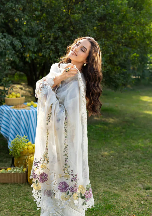 Elaf Premium Luxury Lawn 2026 Perle ELY-3A Unstitched 3 Piece - Multicolour